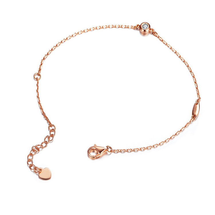 佐卡伊zocai白18k金手链钻石手链经典简约款波点钻石手链精致优雅