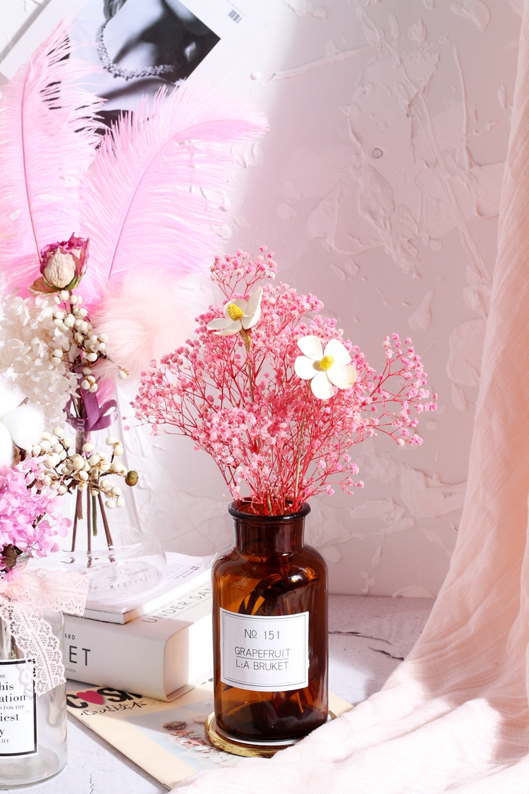 红干花花束ins粉色少女心小花瓶家居装饰摆设文艺小清新永生花