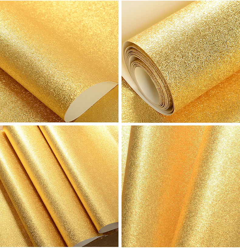 墙布 金箔壁纸 吊顶玄关ktv会所酒店工装家装客厅背景墙 金色墙纸壹德