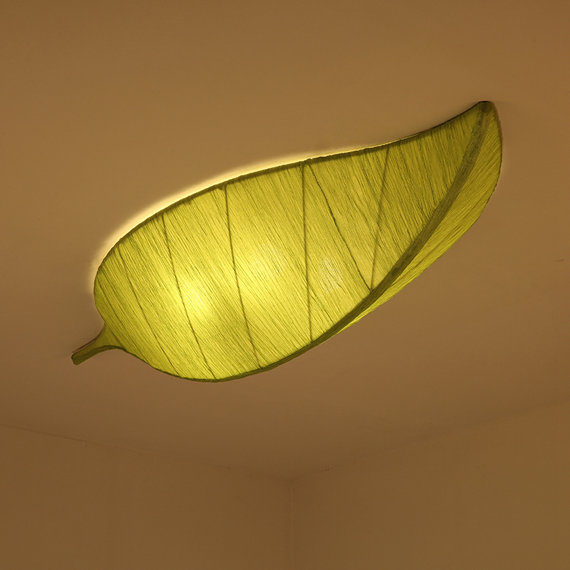 新中式树叶灯创意个性会所院走廊过道卧室吸顶叶子布艺灯具