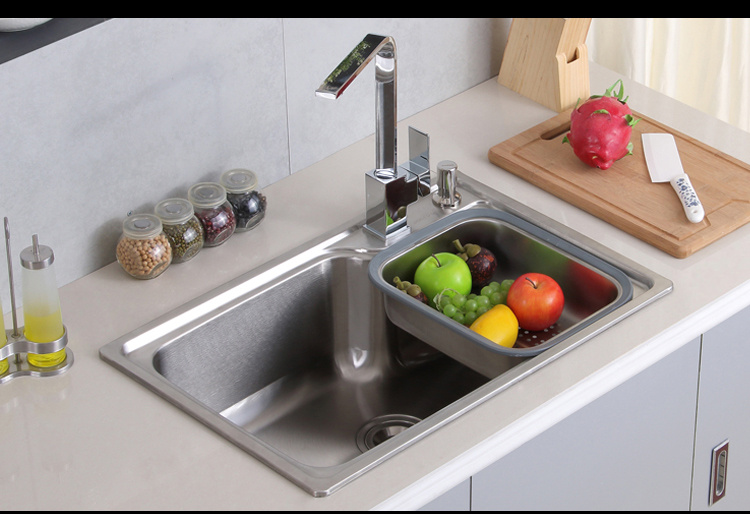 厨房304不锈钢水槽单槽洗菜盆厨盆洗碗池水龙头水池套餐