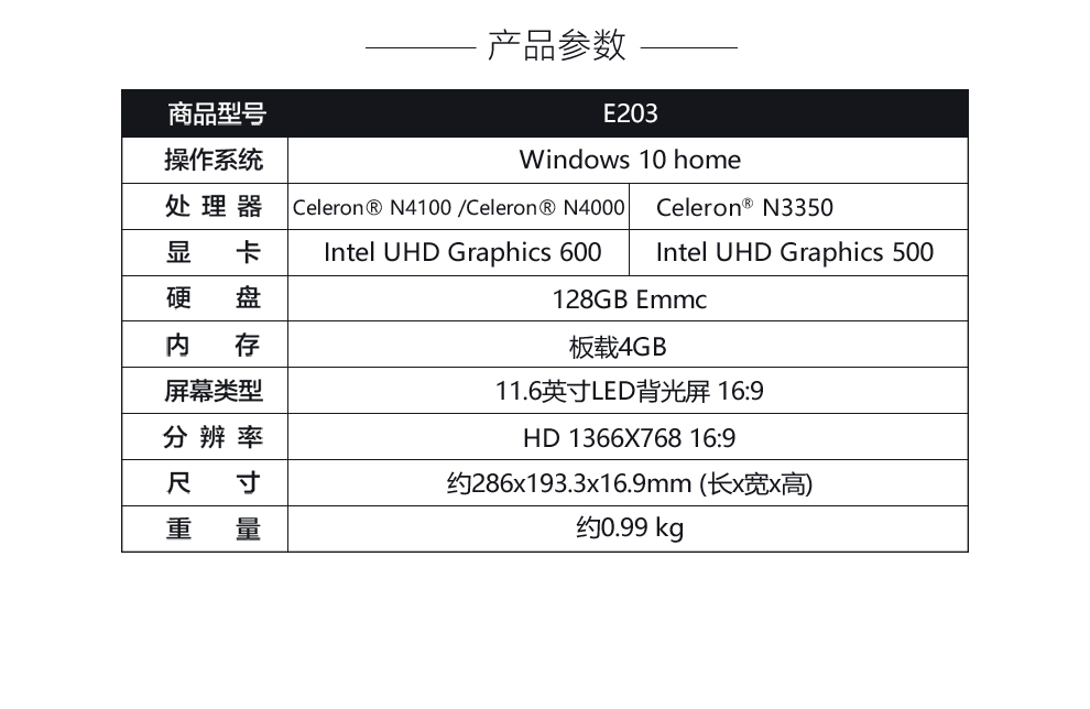 华硕(asus)旗舰店 e203ma多彩便携笔记本电脑(n4100/4gb/128g emmc)