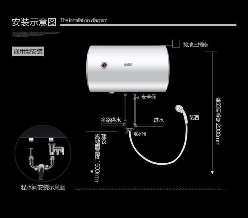 阿诗丹顿电热水器DSZF-C60J20D1