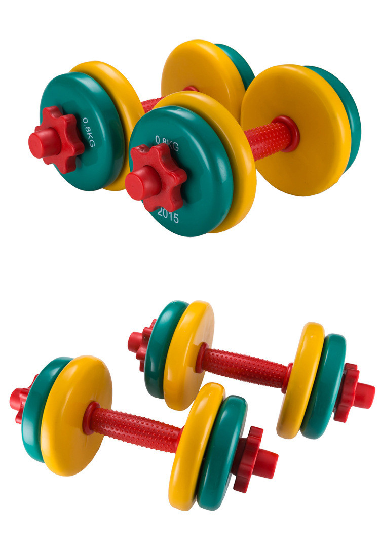 欧伦萨 健身训练环保彩色组合哑铃家庭健身环保健身训练家用哑铃10