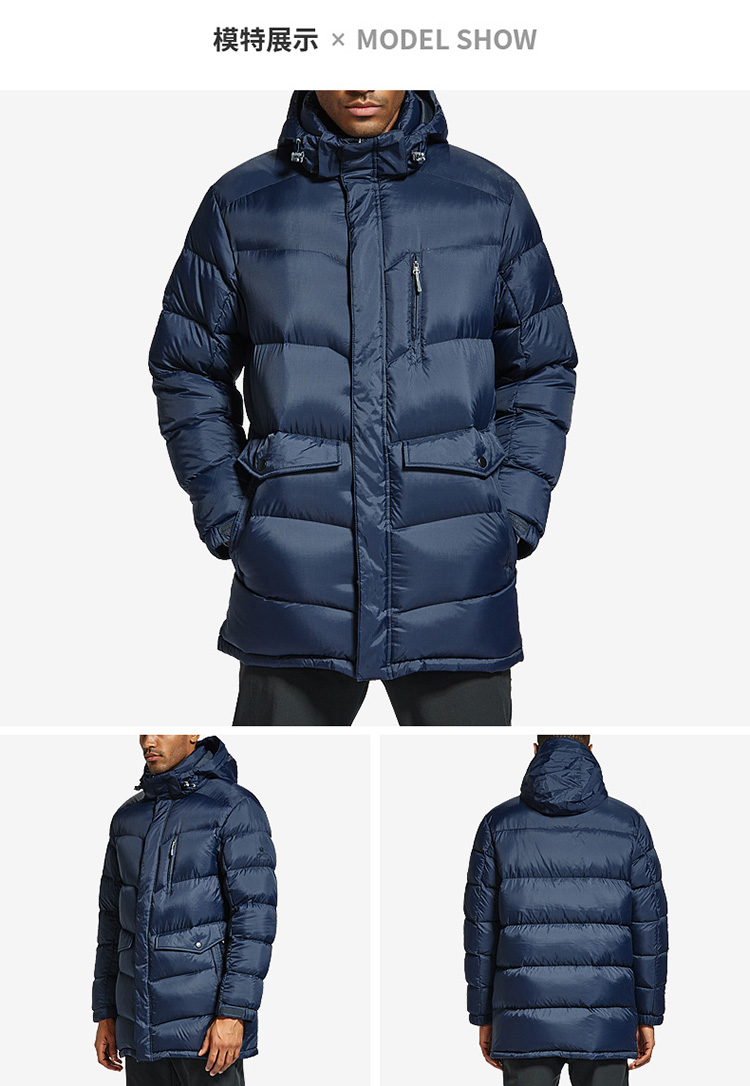 曼哥夫mangrove户外鹅绒羽绒服男中长款加厚可拆防风帽羽绒服外套男士