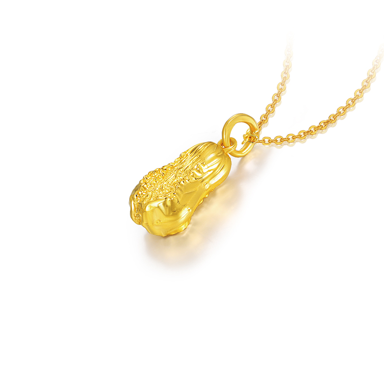 黄金码头足金吊坠百财白菜发财足金9999坠子送妈妈母亲送爱人