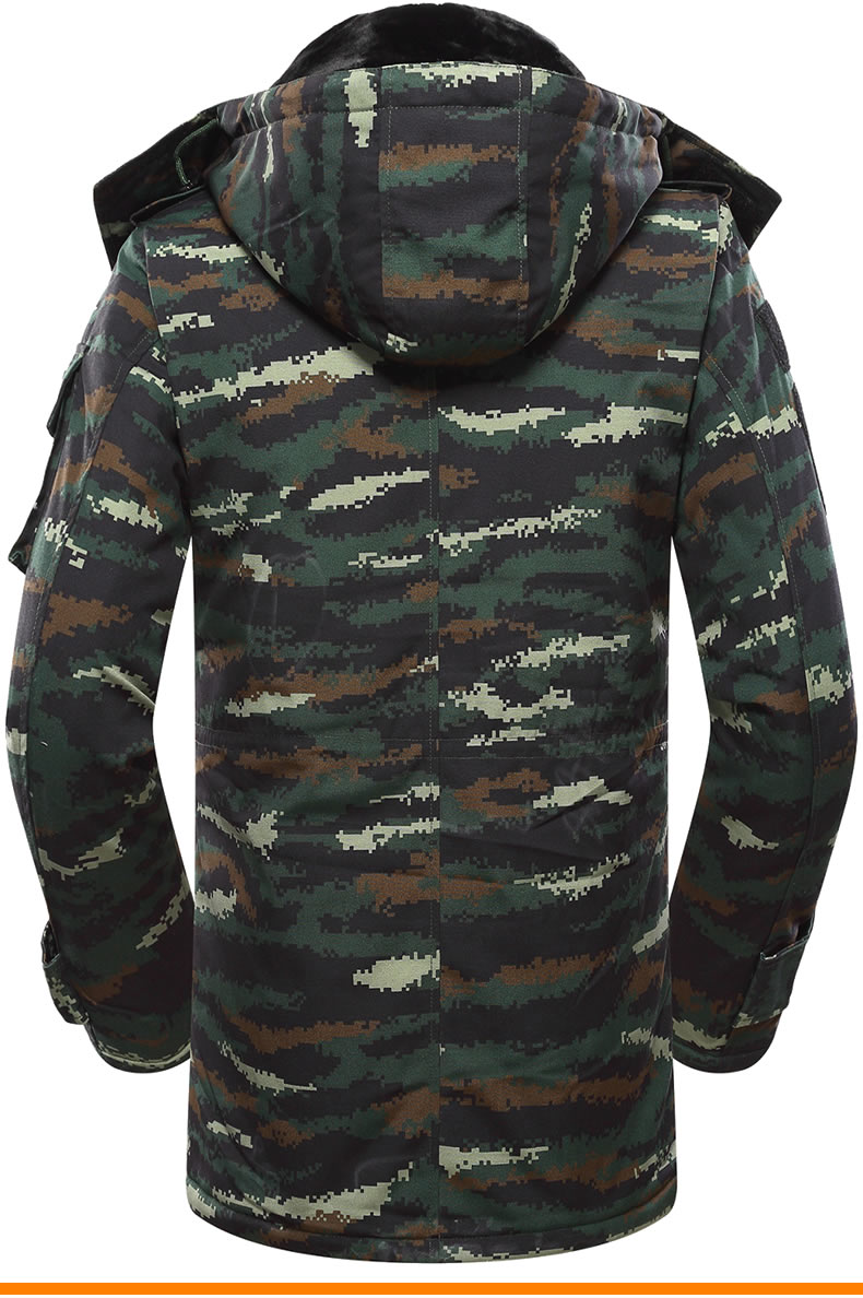 军大衣冬季荒漠海洋城市虎斑特战二炮迷彩装大衣劳保棉大衣男防水防寒