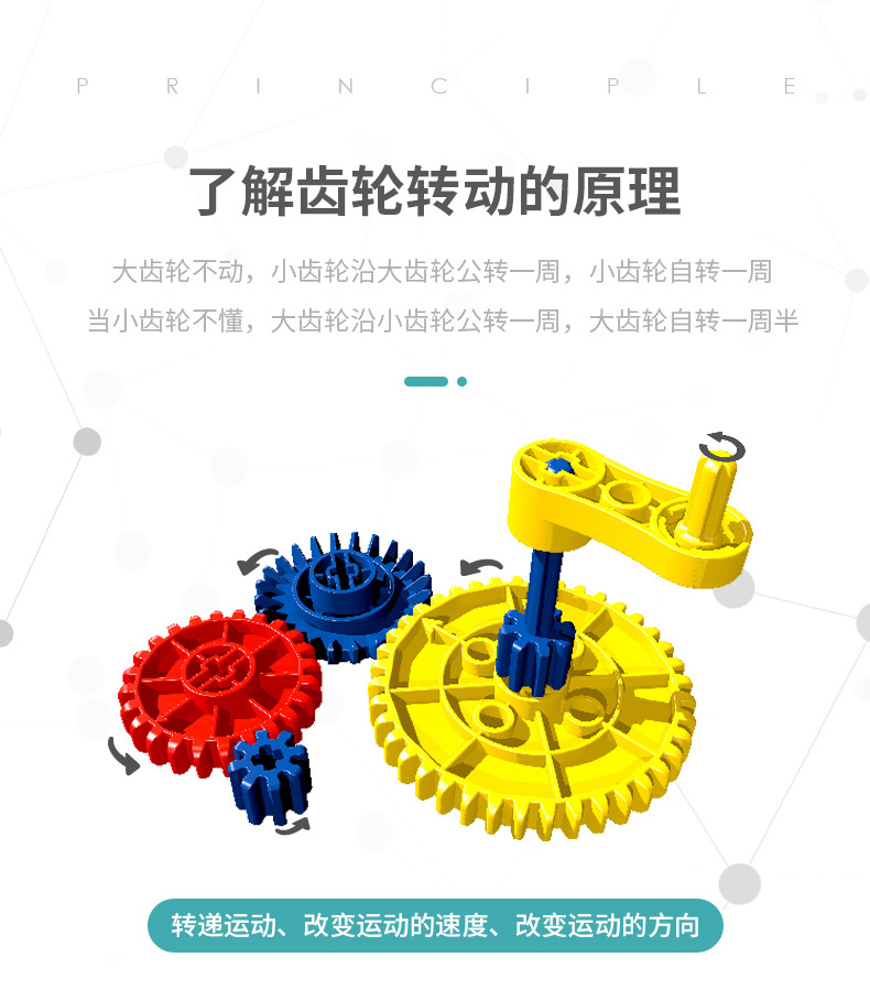 费乐feelo科教积木兼容乐高齿轮拼装科学小制作儿童组装小学生男女