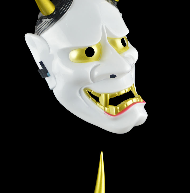 万圣节恐怖鬼脸面具白鬼院凛凛蝶鬼头般若面具日本恐怖鬼首面具