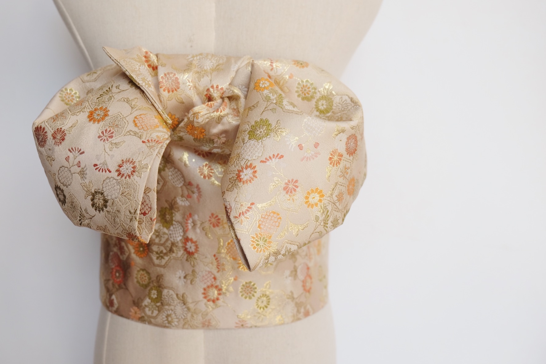 新款式和服配件织锦缎定型织金大蝴蝶结腰封腰带定制款