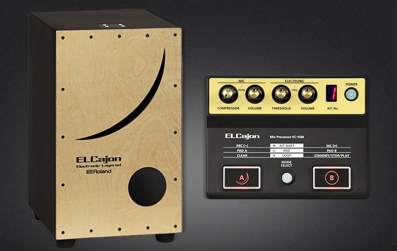 roland罗兰ec10m电子原声箱鼓打击手鼓卡洪鼓卡宏鼓效果器拾音器乐器