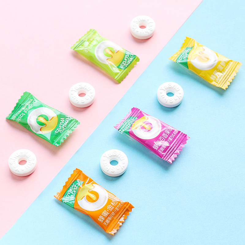 雅树无糖清凉mints薄荷糖润喉网红糖果圈圈散装500g5包多口味混合装