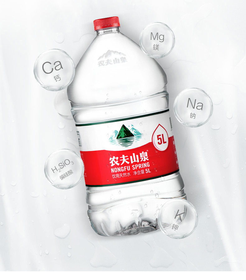 农夫山泉饮用天然水5l4桶3箱套装