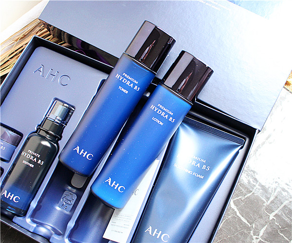 韩国ahc蓝色水乳套盒b5玻尿酸6件套装精华洁面霜清爽保湿补水修复