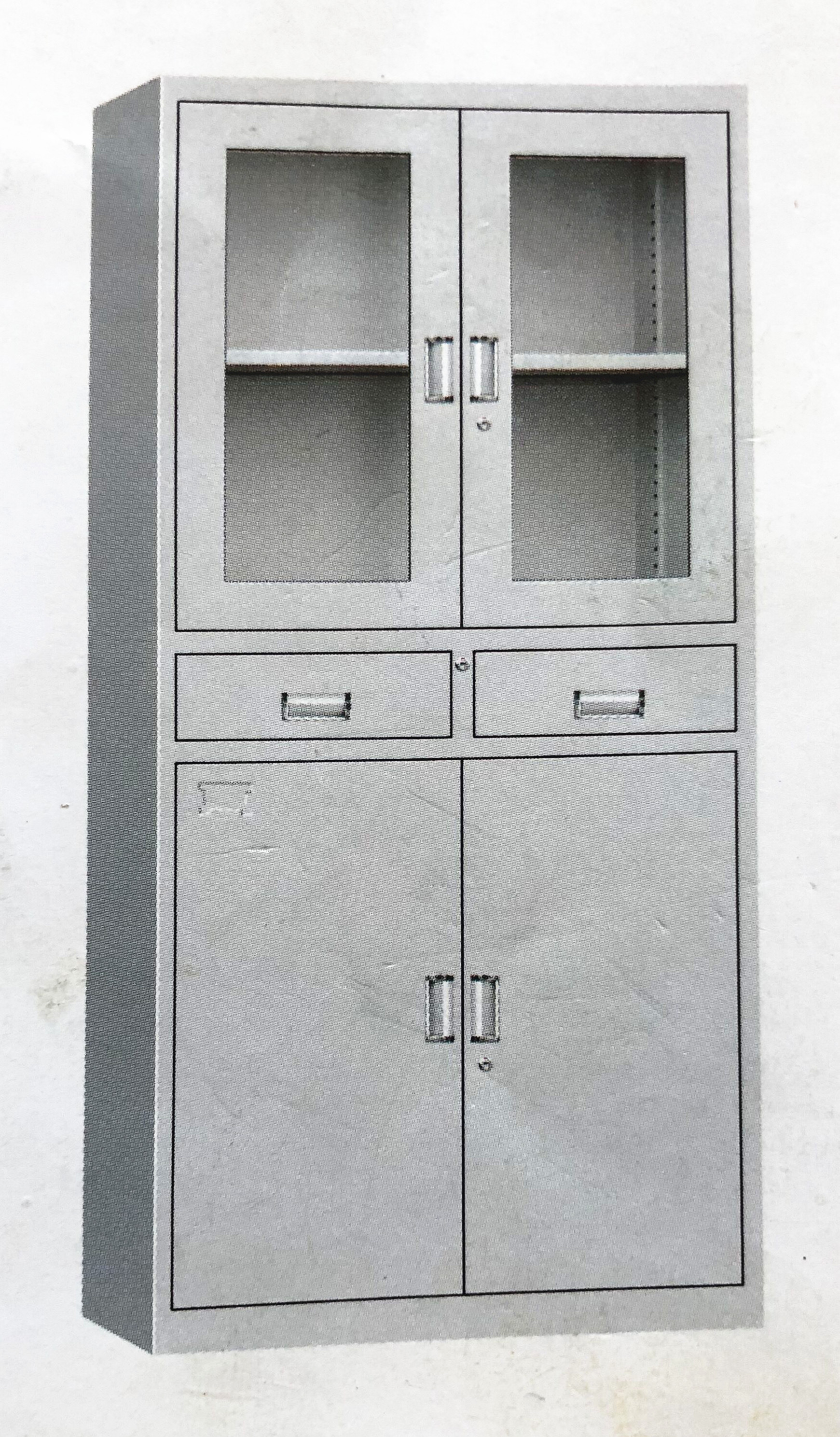 衡林中二斗文件柜铁皮柜档案柜办公室文件柜抽屉柜带锁资料柜加厚型