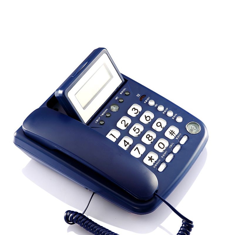 中诺c131固定电话机铃声可调防雷防盗大铃声免电池摇头蓝色