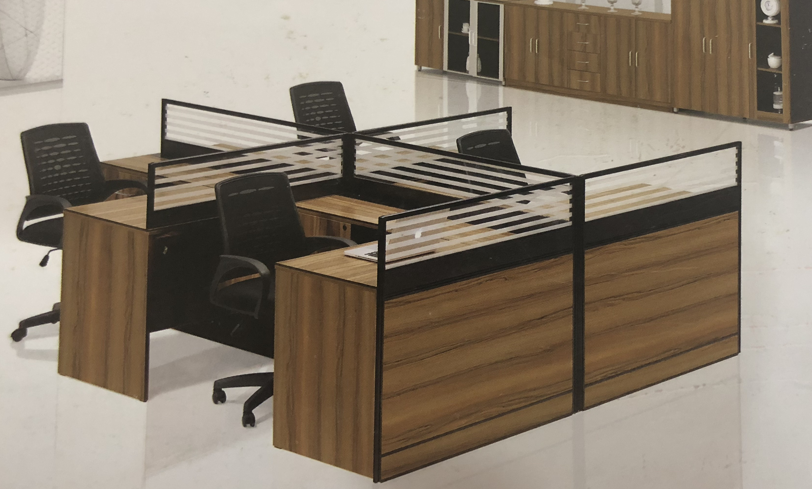 衡林办公桌组合人员工桌屏风工作位卡座职员办公桌简约现代干型六人位