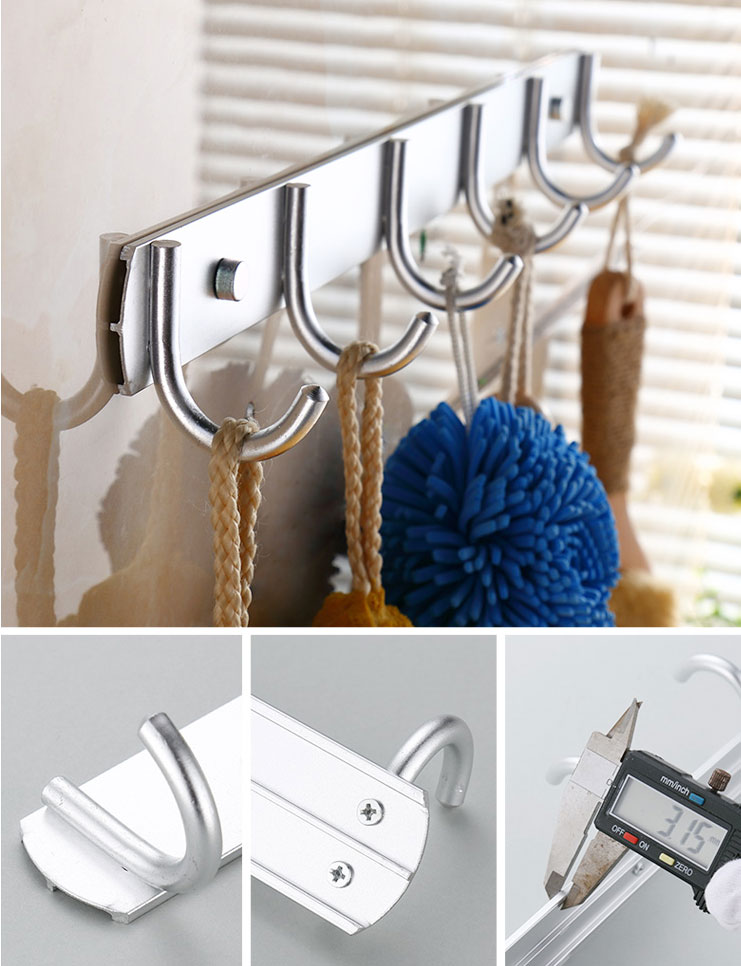 硕普(supple)家庭整理用具 厨房浴室挂钩挂衣服无痕钩子太空铝衣钩排