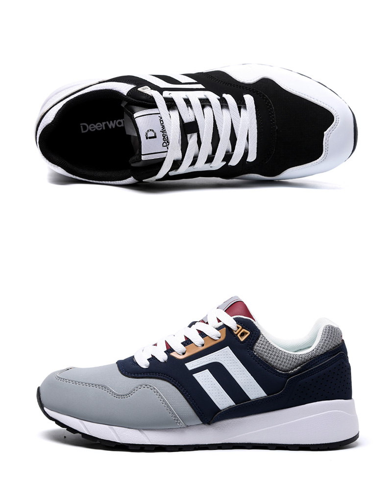 德尔惠(deerway)跑步鞋 德尔惠男鞋复古跑步鞋冬季新款男士休闲鞋轻便