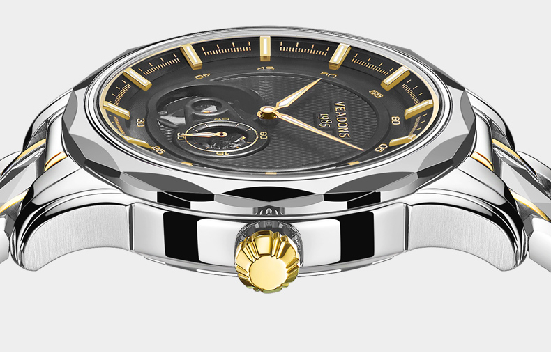 威顿veadons全自动机械表男士手表时尚简约大表盘间钨钢防水商务男表