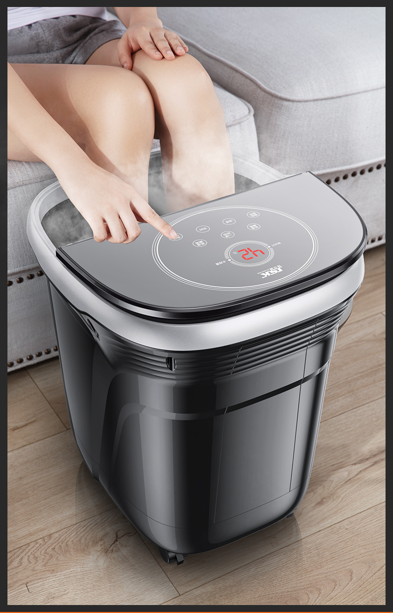 足浴盆泡脚桶全自动按摩电动按摩熏蒸足浴家用高深桶恒温足疗