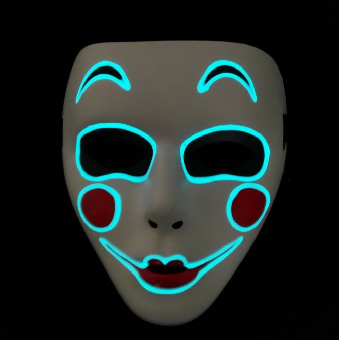 原创手绘夜光面具荧光面具鬼步舞光面具全脸男女夜光面具
