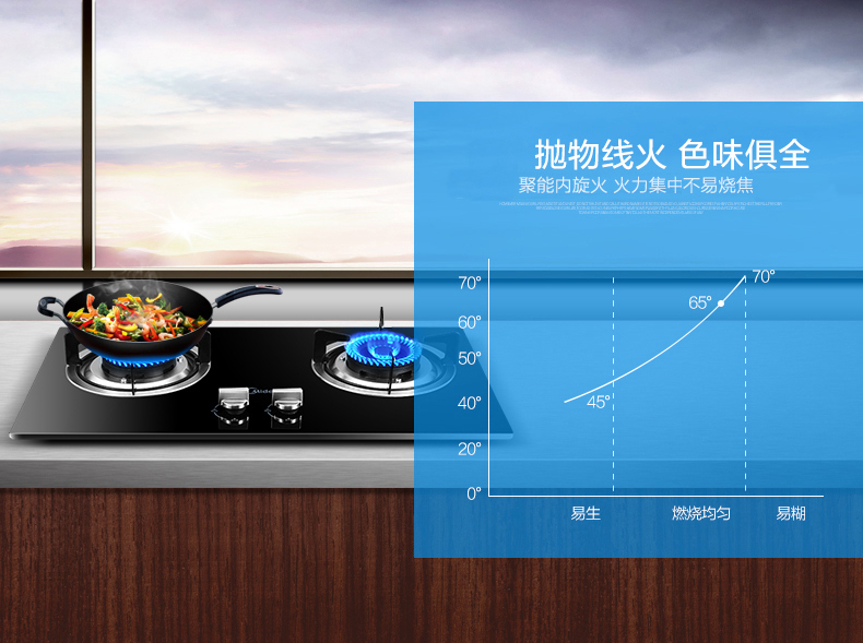 美的(Midea) 燃气灶JZT-QL303B天然气灶具嵌入式黑晶面板燃气灶
