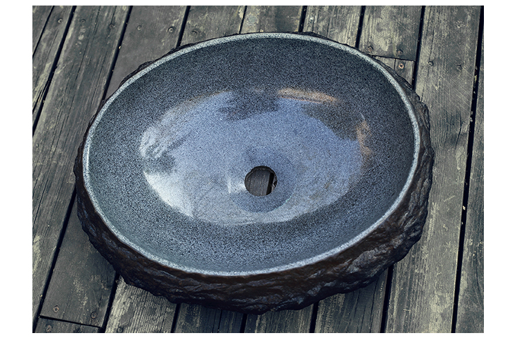 波迷娜(bomina)洗面盆 欧式仿古艺术台盆复古台上盆石头洗手盆创意