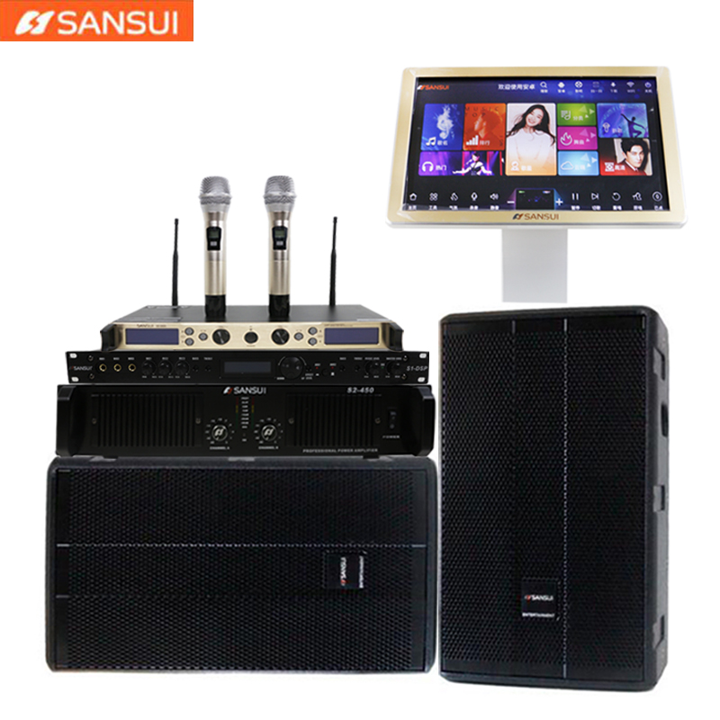 ktv卡拉ok家庭套装 无损无源对箱音箱ktv套装版卡包重低音炮音响 12吋