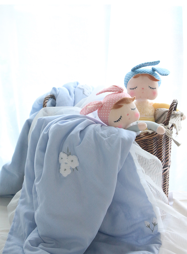 唯美公主双层纱全棉夏凉被薄被子纯棉空调被小雏菊可水洗蕾丝