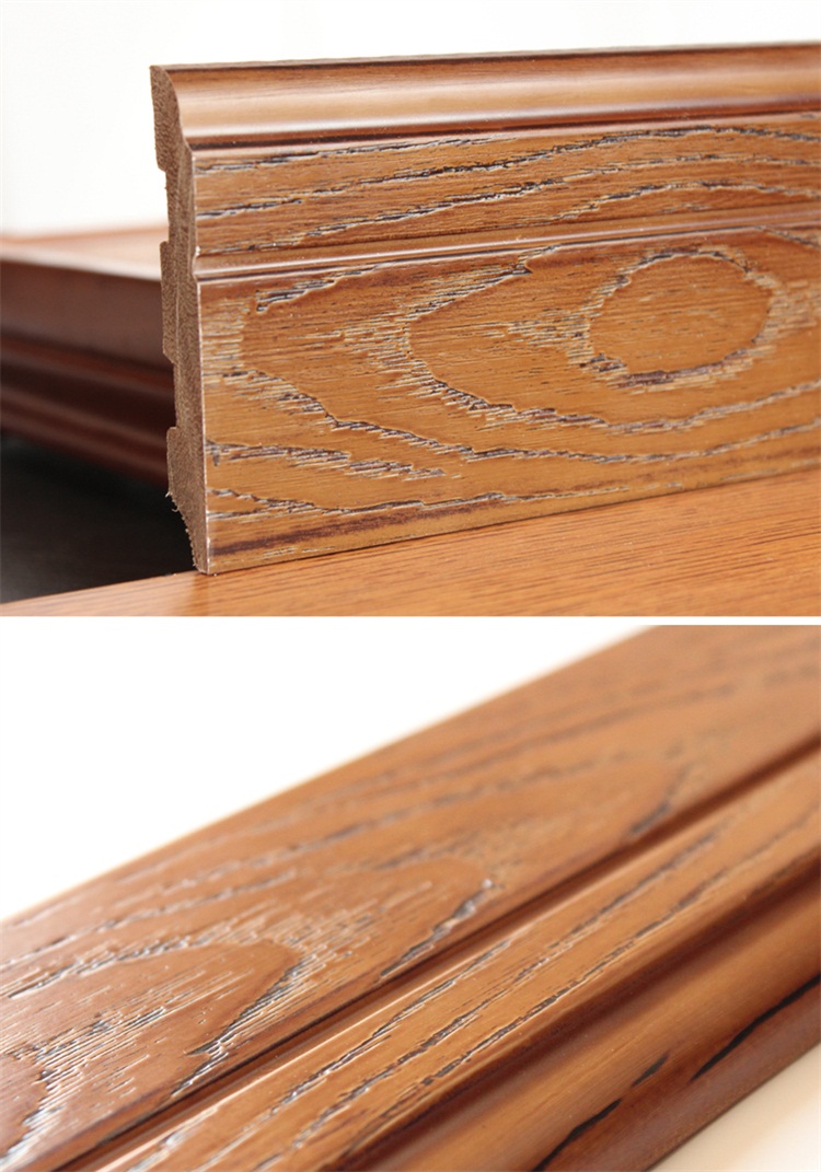 纯实木平板踢脚线北欧仿古开放漆地脚线墙角线贴脚板白色黑色灰色欧式