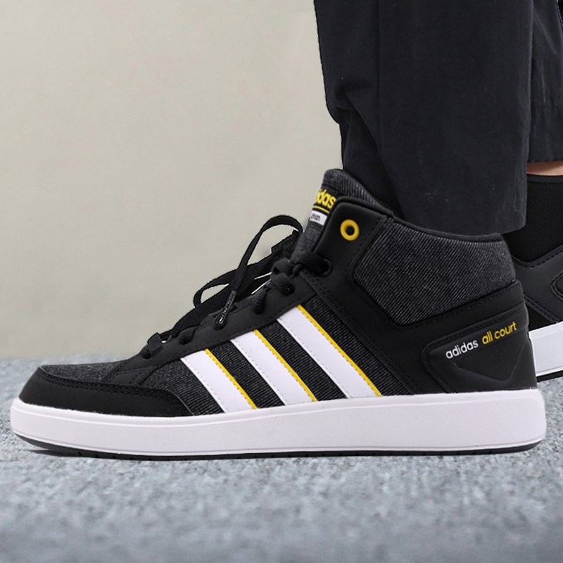 阿迪达斯男鞋2019春季新款高帮耐磨球滑板鞋轻便休闲板鞋f34252 f3