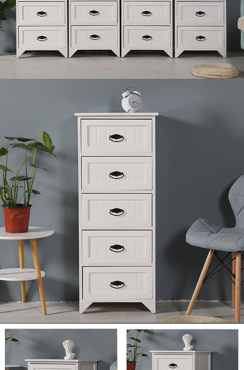 实木五斗柜白色简约现代卧室储物柜美式经济型抽屉式小柜子装饰柜