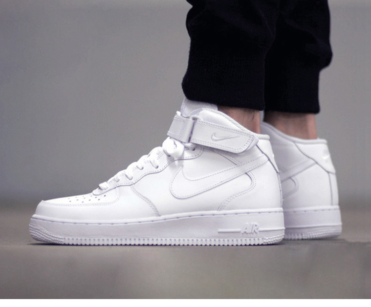 nike耐克airforce1af1空军一号1号头层皮复古男女子中帮运动休闲系带