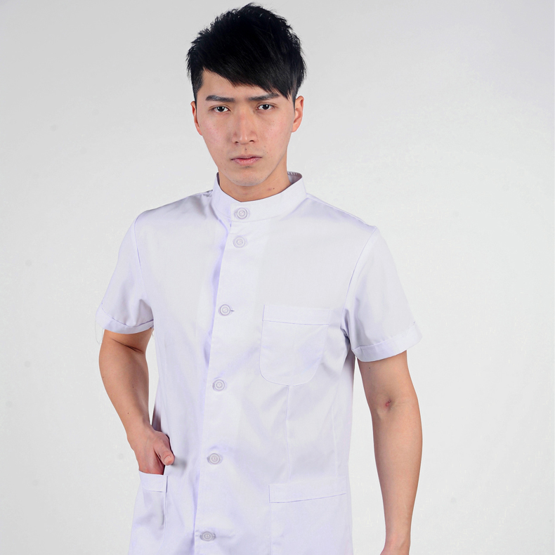 mtiny男女口腔牙科医生服蓝色白大褂夏季短袖夏装牙科工作服