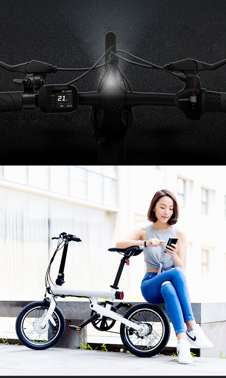 小米(mi)米家智能电助力矩传感折叠自行车 电动车 代步车 智能单车