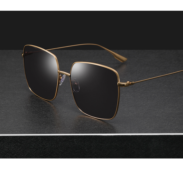 帕森parzin 2018新品 时尚太阳镜女 金属方框眼镜 尼龙太阳镜片 潮流