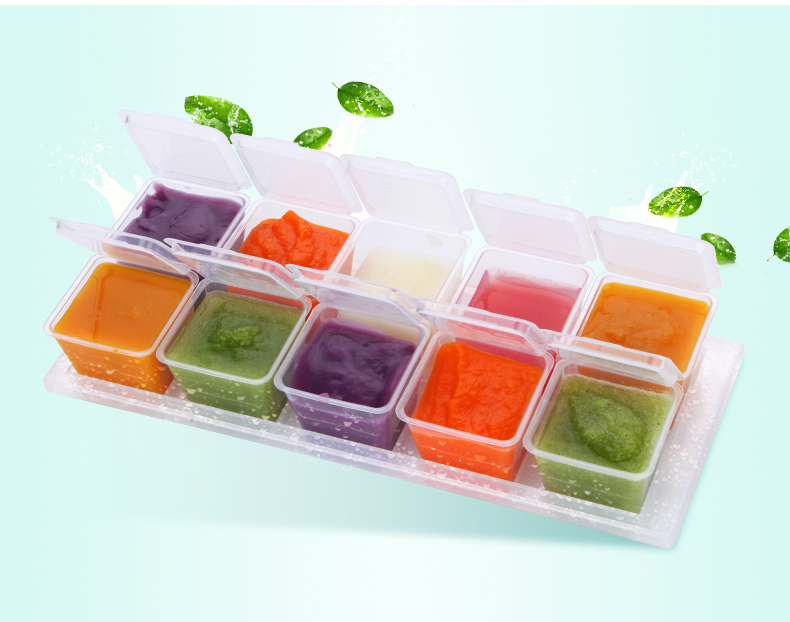 鲸之爱宝宝辅食盒零食储存盒婴儿餐具保鲜冷冻盒便携非玻璃辅食格LS-D001