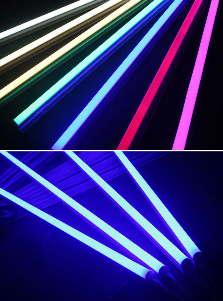 英西led灯管彩色12米0906米红蓝绿紫色t5一体灯管t8灯管工程酒店会所
