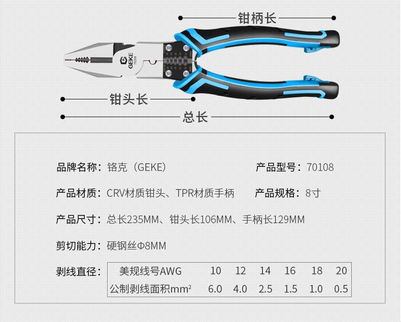 多功能钳子功能图解图片