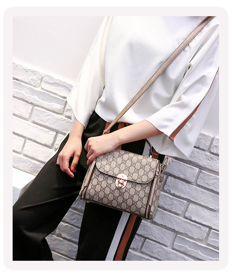 有肩带包体外形:横款方形包袋大小:小(最长边20-30cm)内部结构:手机袋