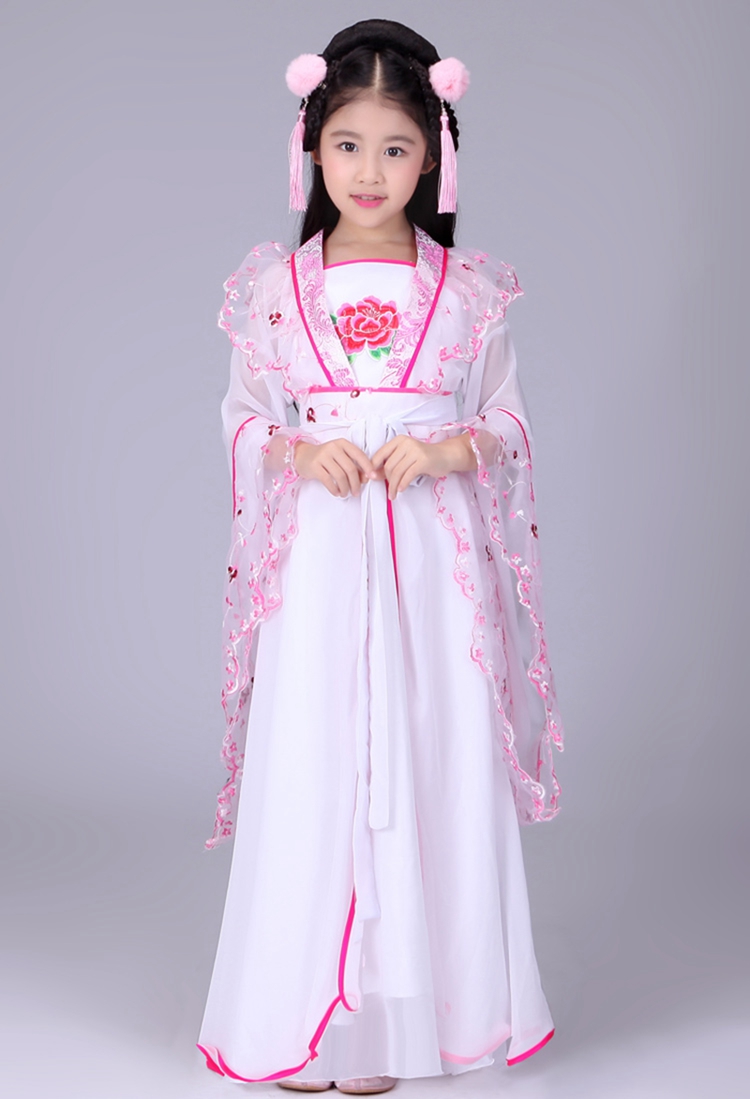 儿童古装仙女装女童仙女装贵妃服装汉服儿童古典舞舞蹈演出服装