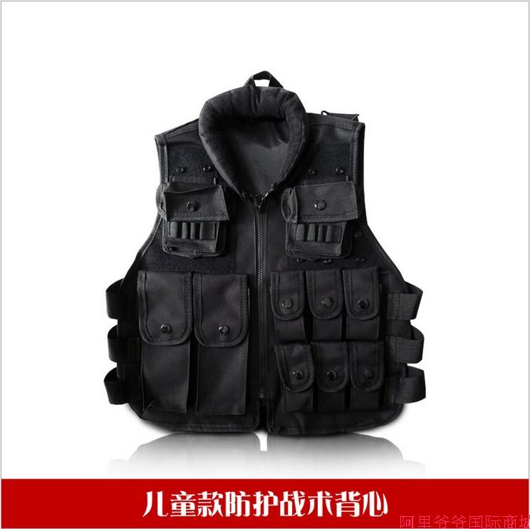 412岁儿童防弹衣反恐战术背心可穿戴cos小军人演出道具战术马甲送国旗