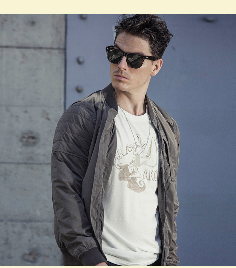 ak男装 夏季新品潮男上衣单色印花短袖t恤1600114