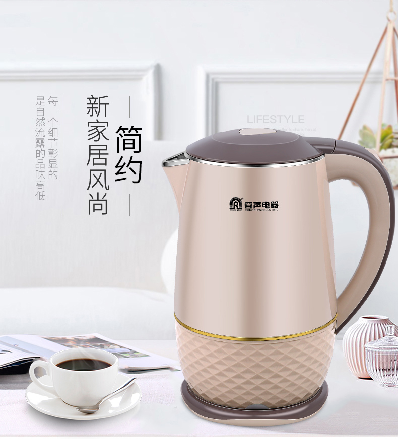 容声电水壶 304不锈钢开水壶 电热水瓶 自动断电烧水壶