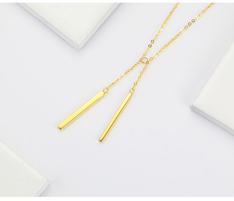 黄金码头18k套链双节棍坠子o字链时尚个性饰品彩金爱棒相守吊坠