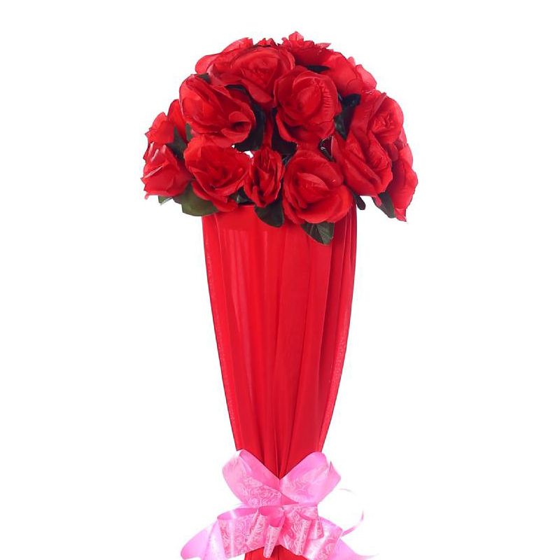 繁花若素婚庆路引花柱装饰道具开业迎宾花柱全大红色