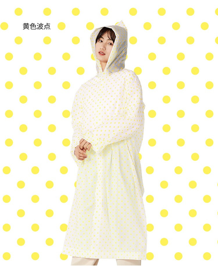 天堂伞雨衣时尚透明风长款防水户外行走旅游雨披波点便携男女圆点雨衣