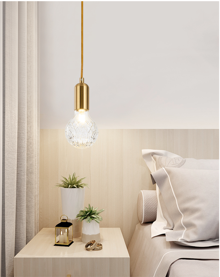 简约后现代卧室床头灯泡灯创意北欧客厅餐厅吧台服装店单头灯具