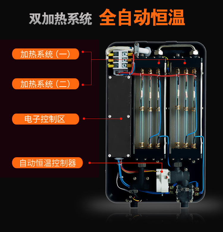 神田(SETEN)QST-K8-80 电热水器 即热式电热水器 热水器 包安装 8000W 红色